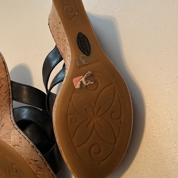 Ladies BORN Black Cork Wedge Sandal, sz 10, Excellent Condition!! - Picture 10 of 10